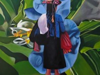 27-FLOR-AZUL-CON-MUJER-DE-CHIAPAS-OIL-24X24