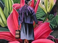 28-LIRIO-ROSA-CON-MUJER-Y-BOLSA-OIL-24X18