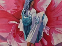 31FLOR-ROSA-CON-MUJER-Y-PANO-MORADO-OIL-46X31.5